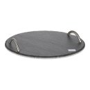 SLATE round tray with stainless handles