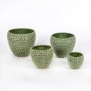 Keramik-Topf Perlendekor 13xh.11cm grün
