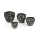 Keramik-Topf Perlendekor 13xh.11cm blau-grau