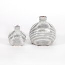Keramik Mini-Vase Samos kugelig 95xh.10cm weiss-antik...