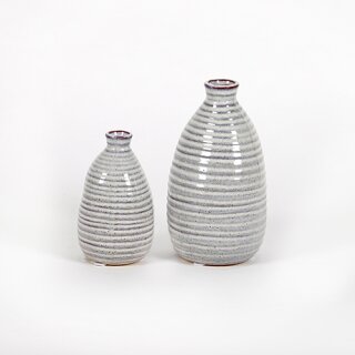 Keramik Mini-Vase Samosbauchig10xh18cmweiss-antik glasiert