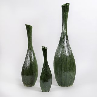Keramik Flasche Lima 11xh.40cm grün