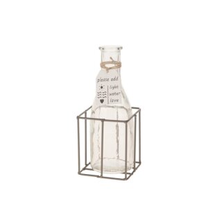 PD Metallkorb mit 1er Glasflasche