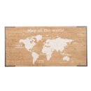 Weltkarte Holz mit Metallrahmen