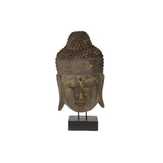 Buddhakopf aus Holz Antikoptik