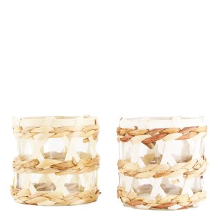 PD Kerzenhalter Glas geflochten