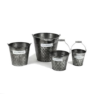 PD Zink-Eimer Bubble mit Griffen Metall