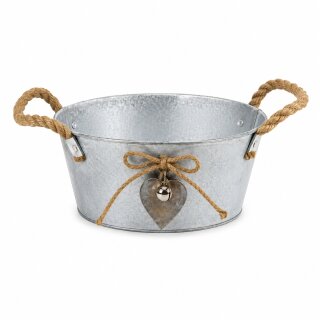 Zinkschale Cuore Metall antik Herz L