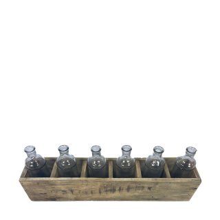 Kiste aus Holz mit 6 Flaschen
