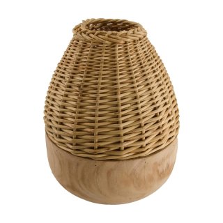 Vase Zora mit Weiden-Paulownia-Holz