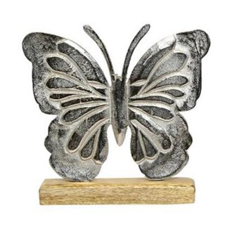 Schmetterling aus Alu auf Holzsockel