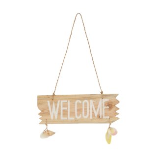 PD Schild Holz mit Muscheln