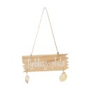 PD Schild Holz mit Muscheln
