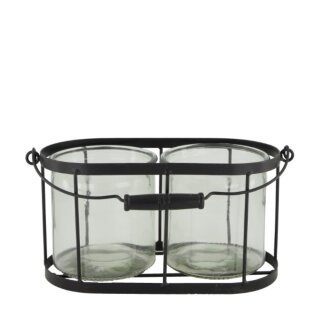 Windlicht Ordon mit Glas 2er