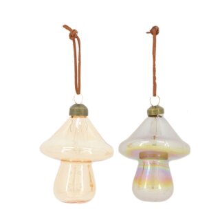 PD Christbaumkugel Pilz Glas ass. 2er