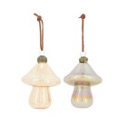 PD Christbaumkugel Pilz Glas ass. 2er