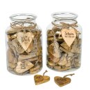 NL-Holzherzen im Glas Hab dich Lieb 40Stk.