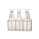PD Metallkorb mit 3 Glasflaschen