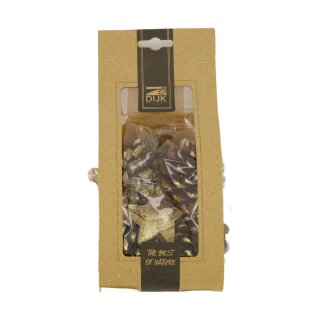 Kiefernzapfen mit 3 Kokossternen natur 90gr