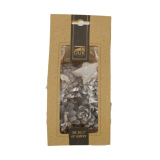 Tannenzapfen mit 3 Kokossternen natur 90gr