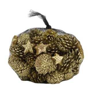 Kiefernzapfen mit 10 Kokossternen natur 1kg