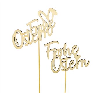 Holzstecker Frohe Ostern assortiert