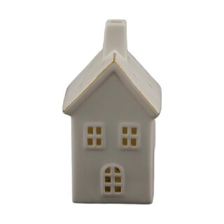 Figur Haus Porzellan mit Lichtern