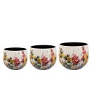 Topf Satz von 3 Floral
