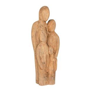 Holzfigur Familie Mangoholz