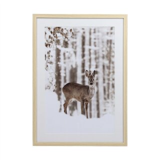 Wandbild Winter Reh