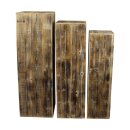 3er Set Säule aus Kiefernholz
