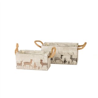Pflanzkasten Hirschdruck 2er Set