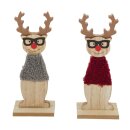 Figur Hirsch mit Gläsern Holz