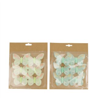 Schmetterlingset 6Stk Farfalla assortiert