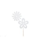 Blumenstecker Holzflower weiss assortiert 24Stk