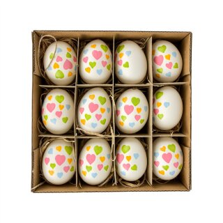 Hühnereier mit Herzen Box 12Stk