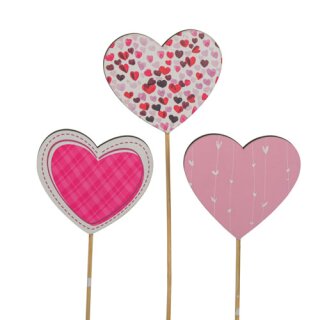 Holzherzstecker lieblich assortiert