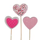 Holzherzstecker lieblich assortiert