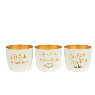 Metall-Windlicht Whiterush assortiert