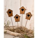 Metall Vogelhaus 5,5cm auf Stick in Box