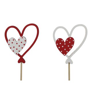 Holzherzsticker Herzilein assortiert (8Stk)