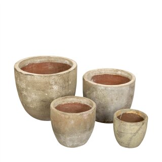 4er Set Terracottapflanzer Vintage
