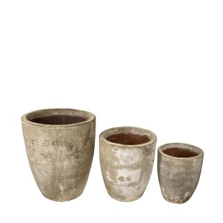3er Set Terracottapflanzer Vintage
