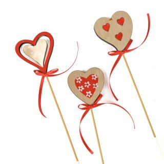 Intern Herzstecker Schleife assortiert (24Stk)