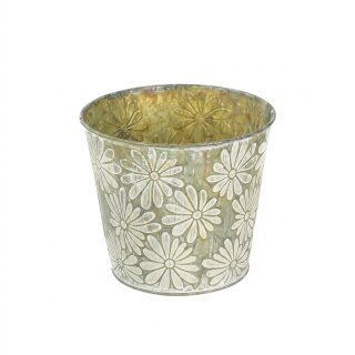 Zinktopf Bl&uuml;te Patina M