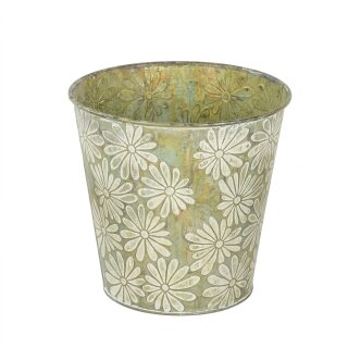 Zinktopf Bl&uuml;te Patina L
