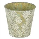 Zinktopf Bl&uuml;te Patina XL