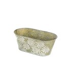 Zink-Jardiniere Bl&uuml;te Patina