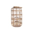Bamboo lantern 46x46x80cm with glass