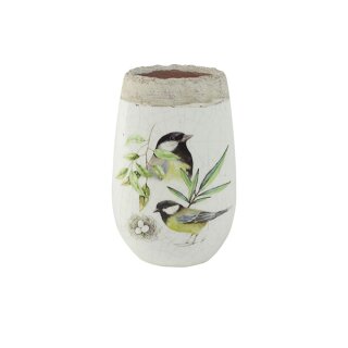 Topf hoch Birds white D14 H22
